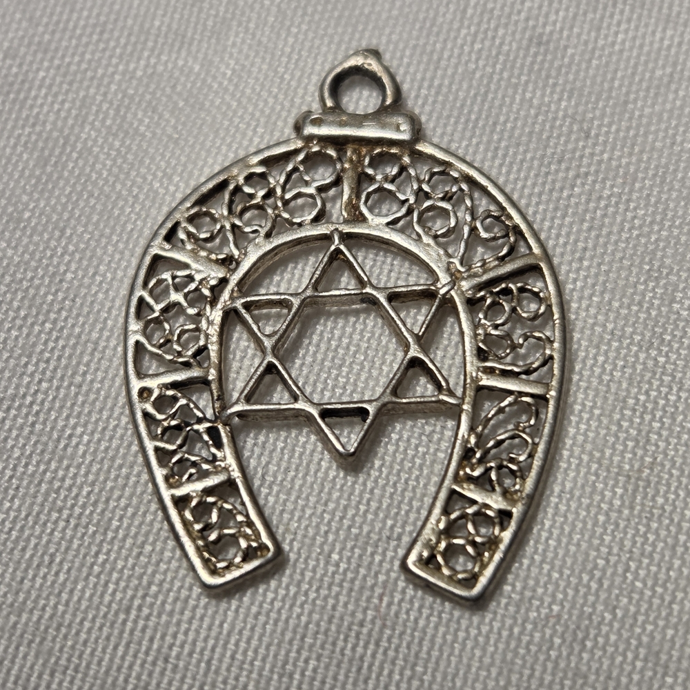 Vintage Star Of David Sterling Silver Charm Pendant